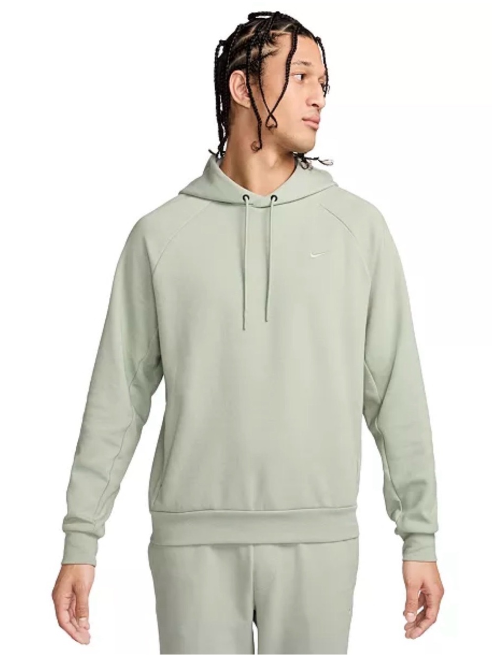 Nike Men's Primary Dri-FIT UV Pullover Versatile Hoodie, Sage Green, Large